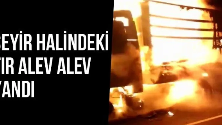 Seyir Halindeki Tır Alev Alev Yandı