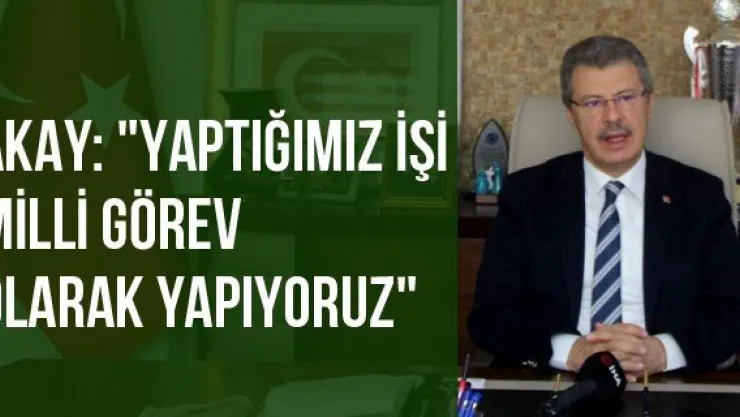Akay: &quotYaptığımız işi milli görev olarak yapıyoruz"