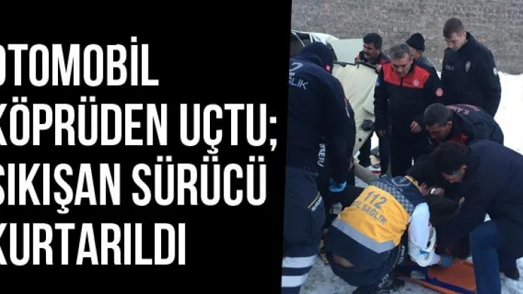 Otomobil Köprüden Uçtu Sıkışan Sürücü Kurtarıldı