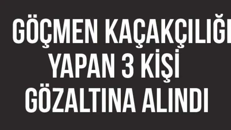 Göçmen Kaçakçılığı Yapan 3 Kişi Gözaltına Alındı