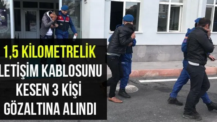 1,5 kilometrelik iletişim kablosunu kesen 3 kişi gözaltına alındı