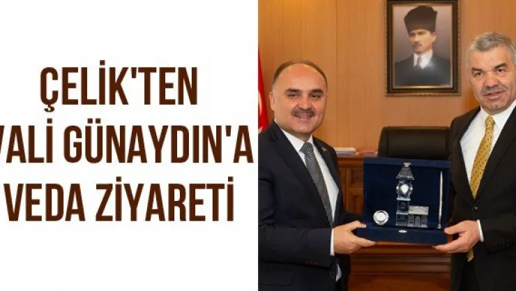 Çelik'ten Vali Günaydın'a Veda Ziyareti