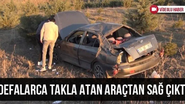 Defalarca Takla Atan Araçtan Sağ Çıktı
