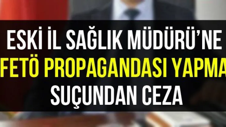 Eski İl Sağlık Müdürü'ne 'FETÖ propagandası yapma' suçundan ceza