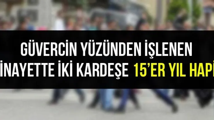 Güvercin yüzünden işlenen cinayette iki kardeşe 15'er yıl hapis