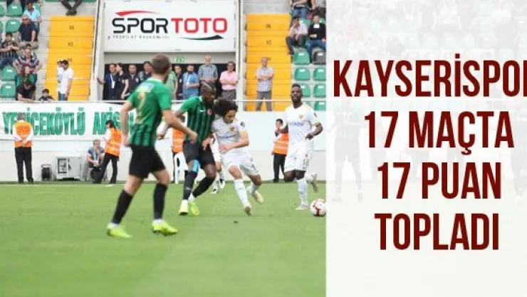Kayserispor 17 maçta 17 puan topladı