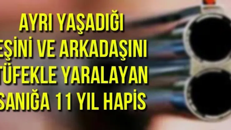Ayrı yaşadığı eşini ve arkadaşını tüfekle yaralayan sanığa 11 yıl hapis