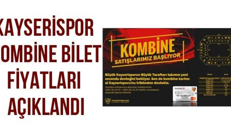 Kayserispor Kombine bilet fiyatları açıklandı