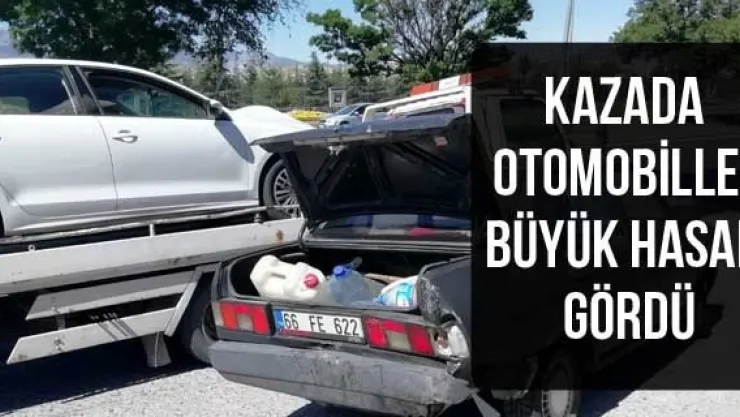 Kazada otomobiller büyük hasar gördü