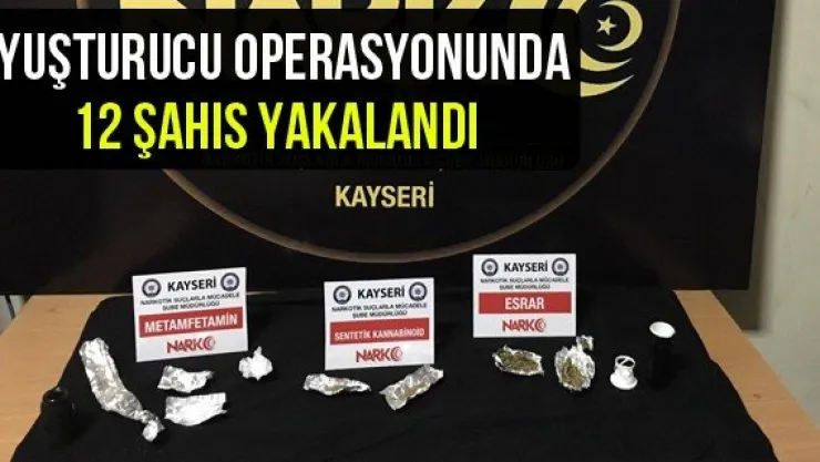 Uyuşturucu operasyonunda 12 şahıs yakalandı