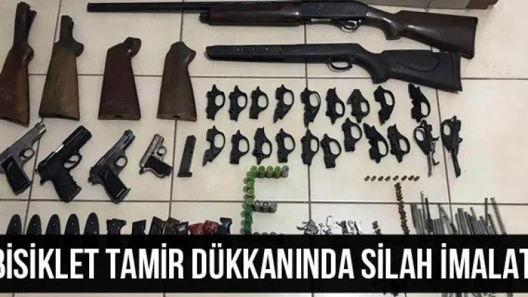 Bisiklet tamir dükkanında silah imalatı