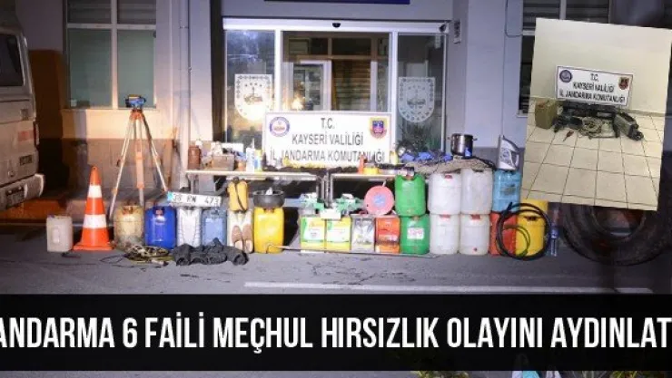 Jandarma 6 faili meçhul hırsızlık olayını aydınlattı