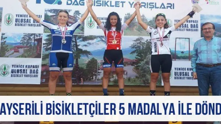 Kayserili bisikletçiler 5 madalya ile döndü