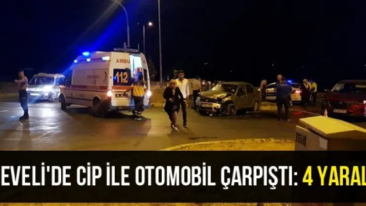 Develi'de cip ile otomobil çarpıştı: 4 yaralı
