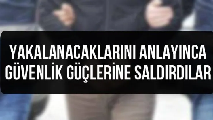 Yakalanacaklarını anlayınca güvenlik güçlerine saldırdılar
