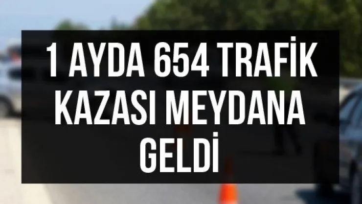 1 ayda 654 trafik kazası meydana geldi