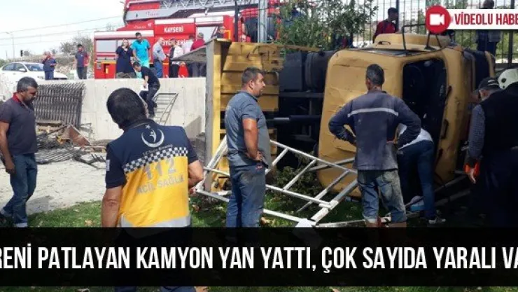 Freni Patlayan Kamyon Yan Yattı, Çok Sayıda Yaralı Var