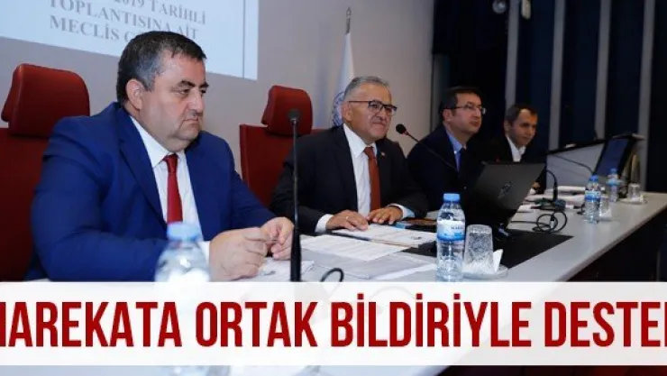 Harekata Ortak Bildiriyle Destek