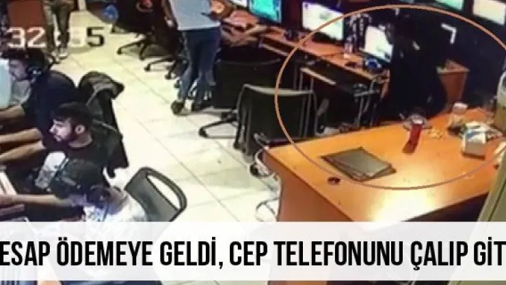 Hesap ödemeye geldi, cep telefonunu çalıp gitti