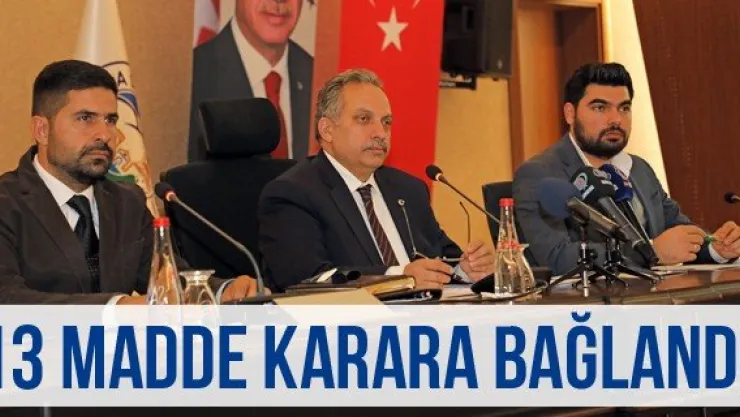 13 Madde Karara Bağlandı