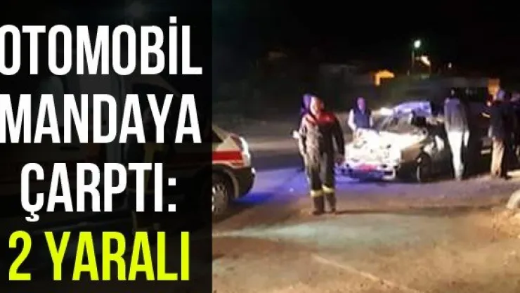 Otomobil mandaya çarptı: 2 yaralı
