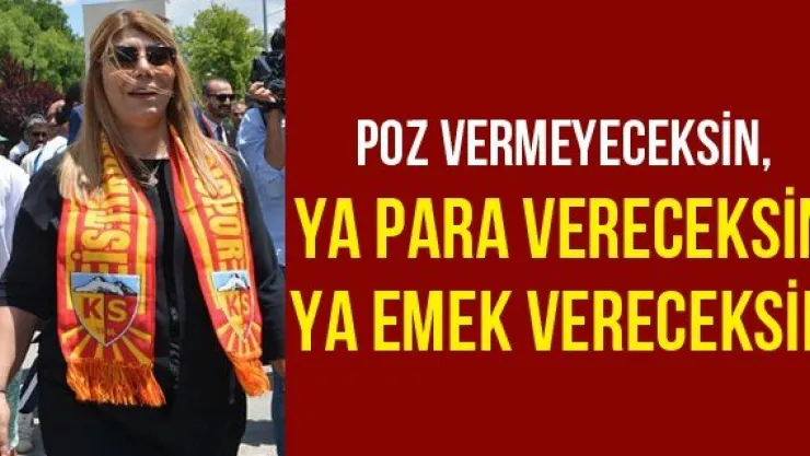 Poz Vermeyeceksin, Ya Para Vereceksin Ya Emek Vereceksin