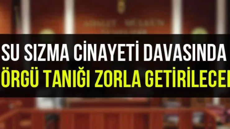 Su sızma cinayeti davasında görgü tanığı zorla getirilecek
