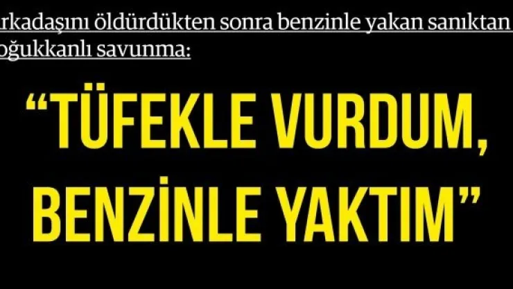'Tüfekle vurdum, benzinle yaktım'
