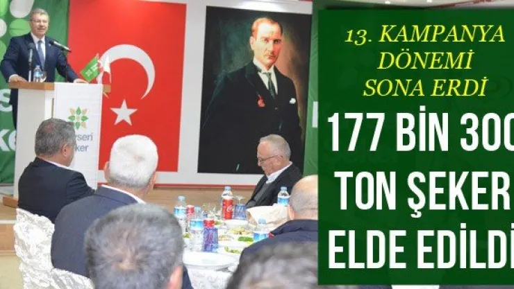 177 bin 300 ton şeker elde edildi