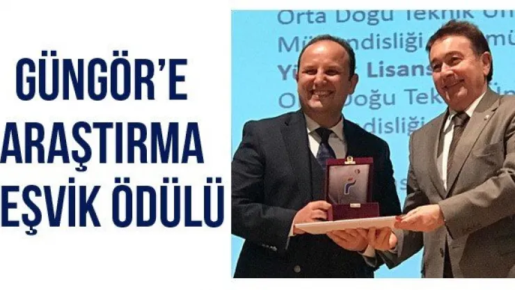 Güngör'e Araştırma Teşvik Ödülü