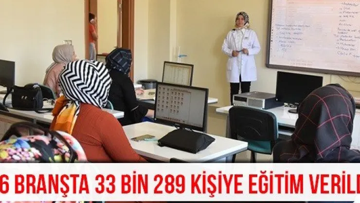 86 branşta 33 bin 289 kişiye eğitim verildi