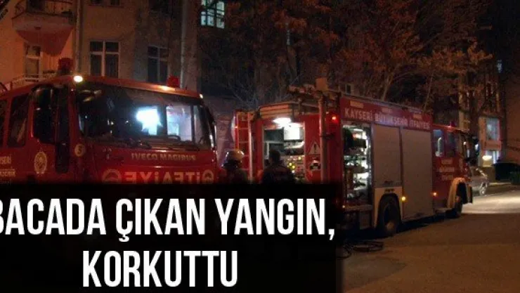Bacada çıkan yangın, korkuttu