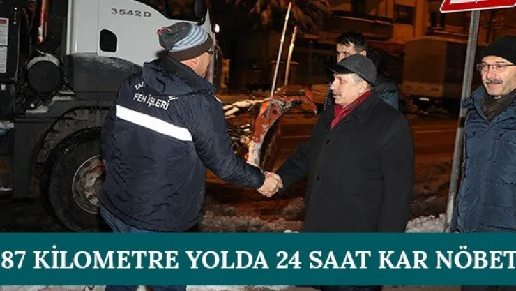 687 kilometre yolda 24 saat kar nöbeti