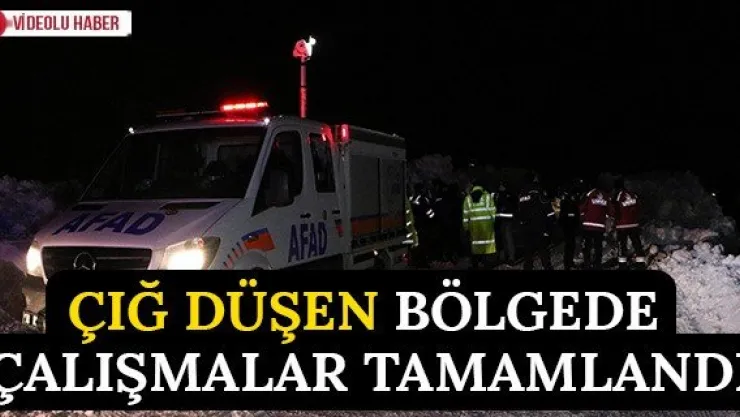 Çığ Düşen Bölgede Çalışmalar Tamamlandı