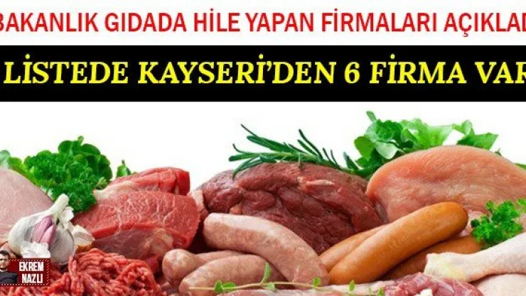 LİSTEDE KAYSERİ'DEN 6 FİRMA VAR