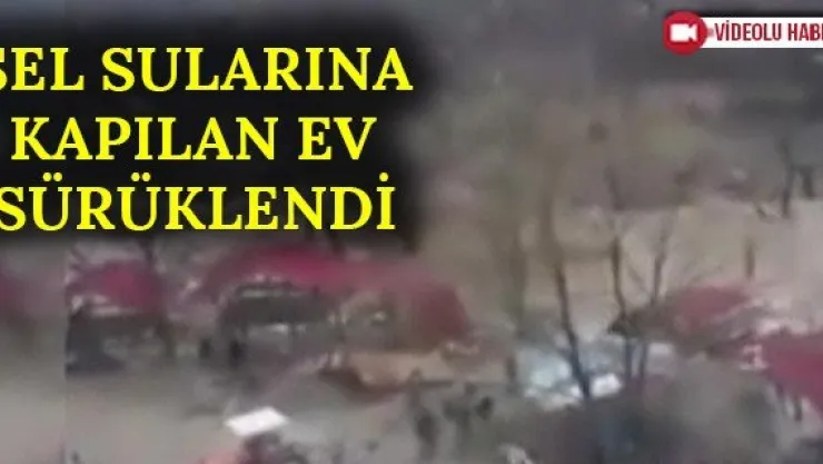 Sel sularına kapılan ev sürüklendi