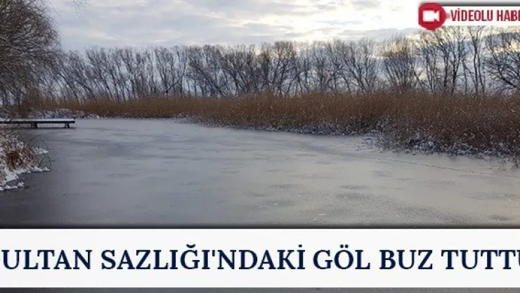 Sultan Sazlığı'ndaki göl buz tuttu