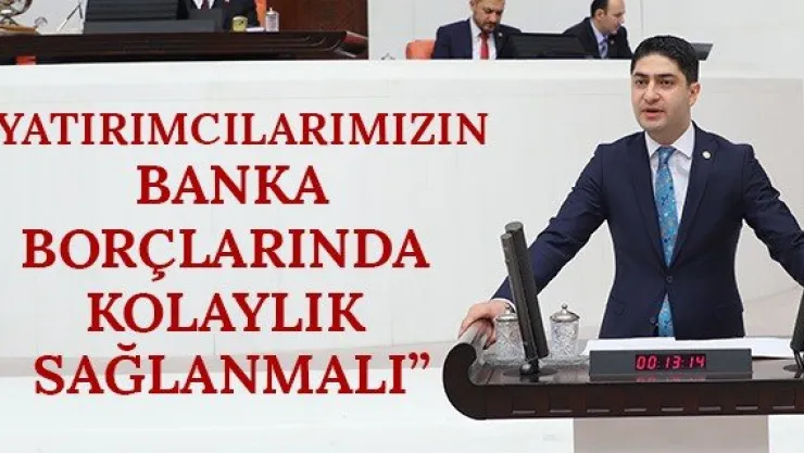 'Yatırımcılarımızın banka borçlarında kolaylık sağlanmalı'
