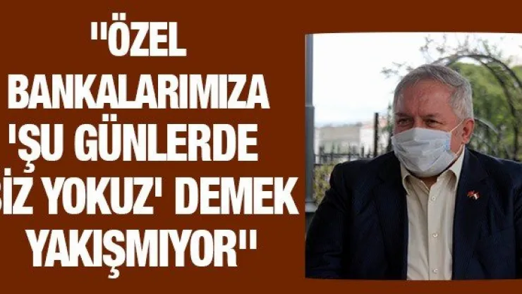 "Özel bankalarımıza 'şu günlerde biz yokuz' demek yakışmıyor"