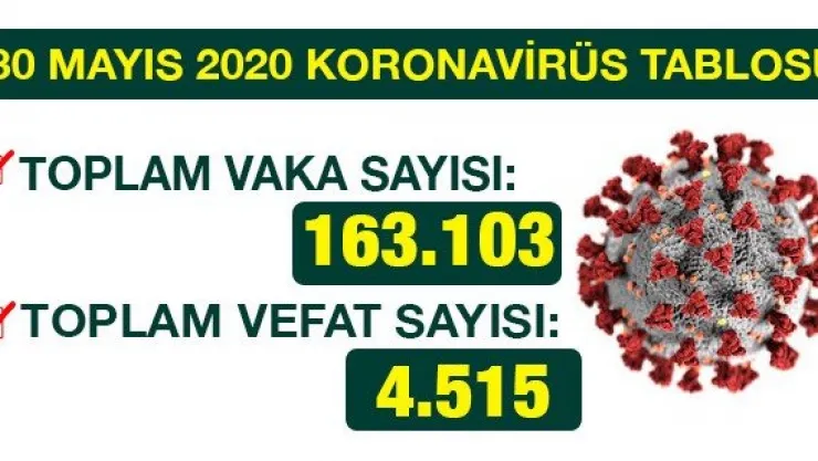 30 MAYIS 2020 KORONAVİRÜS TABLOSU