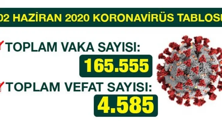 02 HAZİRAN 2020 KORONAVİRÜS TABLOSU