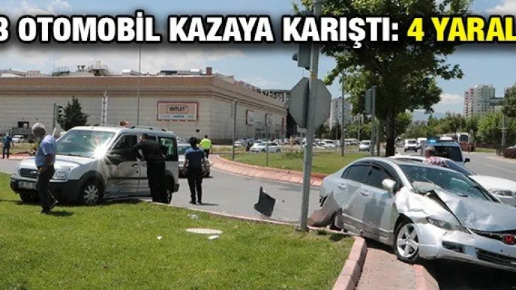Kayseri'de 3 otomobil kazaya karıştı: 4 yaralı