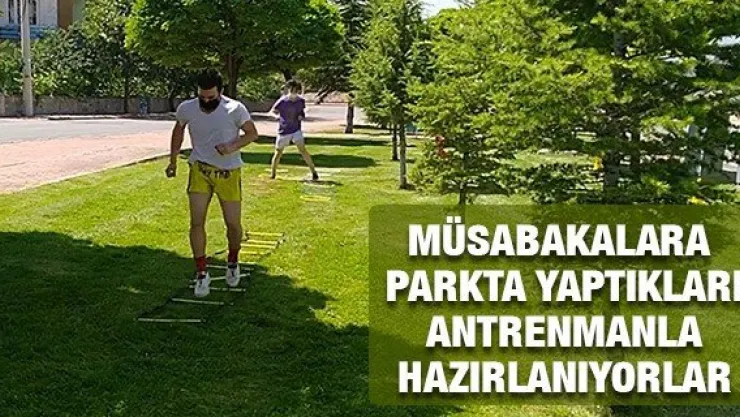 Müsabakalara parkta yaptıkları antrenmanla hazırlanıyorlar