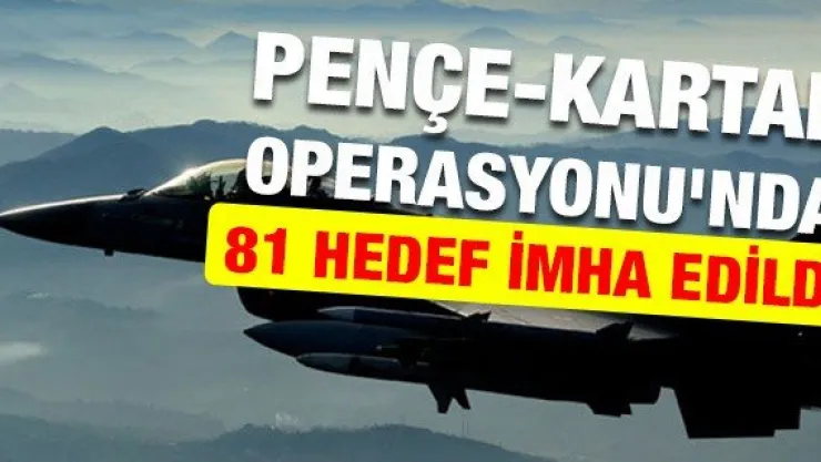 Pençe-Kartal Operasyonu'nda 81 hedef imha edildi