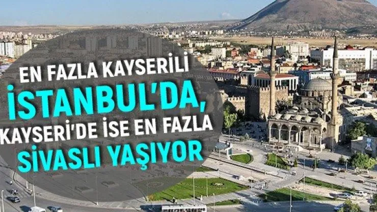 En fazla Kayserili İstanbul'da, Kayseri'de ise en fazla Sivaslı yaşıyor