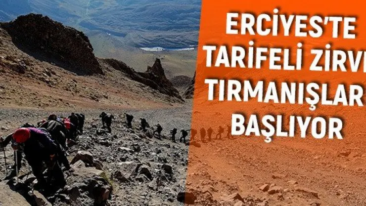 Erciyes'te tarifeli zirve tırmanışları başlıyor