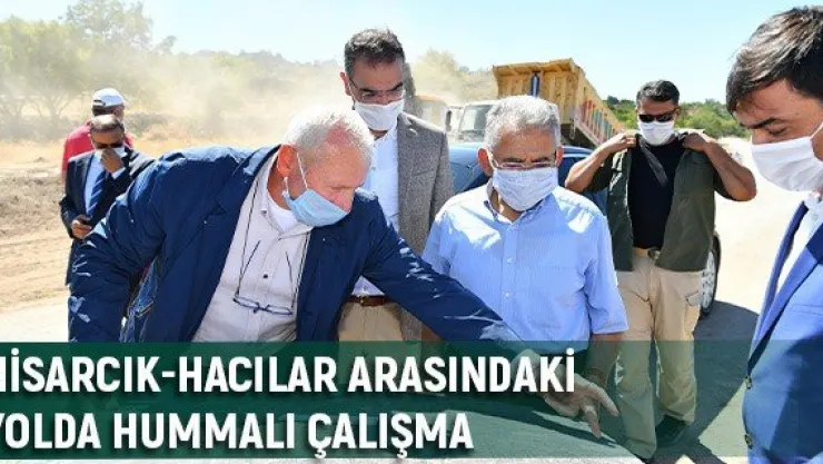 Hisarcık-Hacılar arasındaki yolda hummalı çalışma