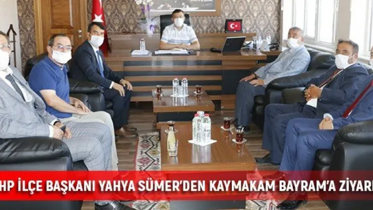 MHP İlçe Başkanı Yahya Sümer'den Kaymakam Bayram'a ziyaret