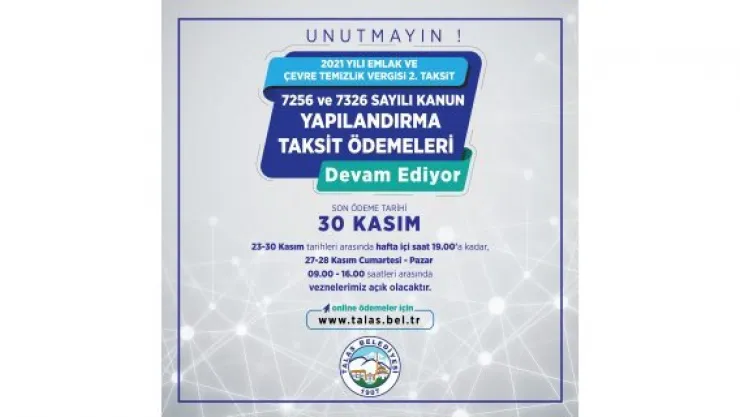 BAŞKAN YALÇIN'DAN VERGİDE SON GÜN HATIRLATMASI