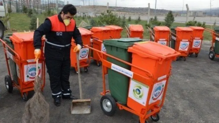 26 Adet 240 Litre Kapasiteli Çöp Toplama Arabası